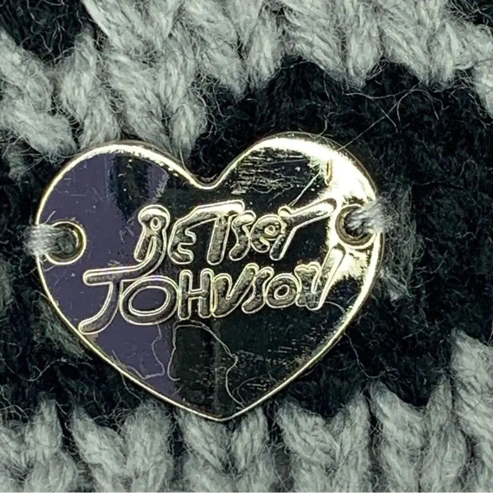 Betsey Johnson Animal Print Infinity Scarf Gray and Black Fine Knit